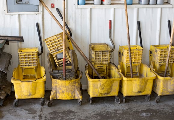 dirty mop buckets --- cleaning chemical mistakes --- aqua chempacs
